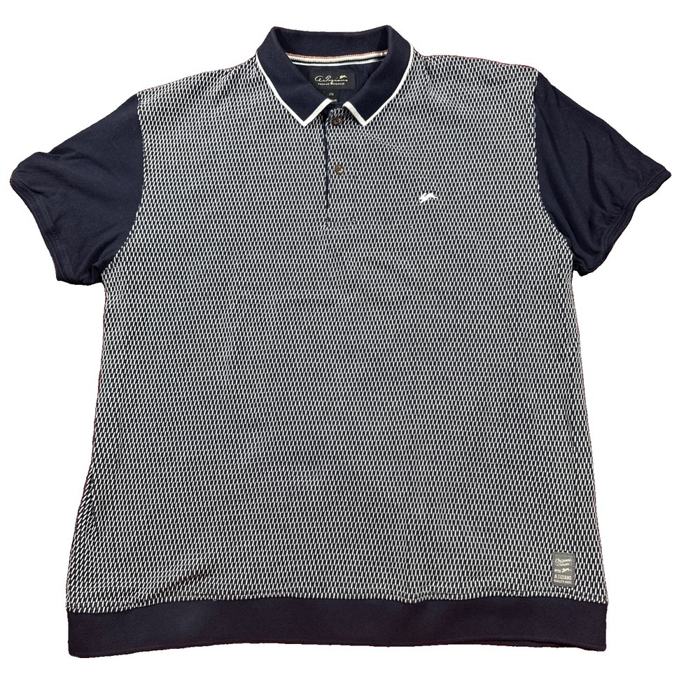 A. Tiziano Polo Short Sleeve Shirt Gray Navy Sz 2x Golf